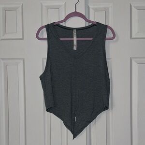 Lululemon Athletica Teal/Gray V-Neck Tie Tank Top